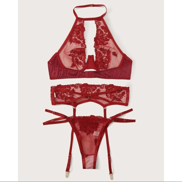 shein red lingerie